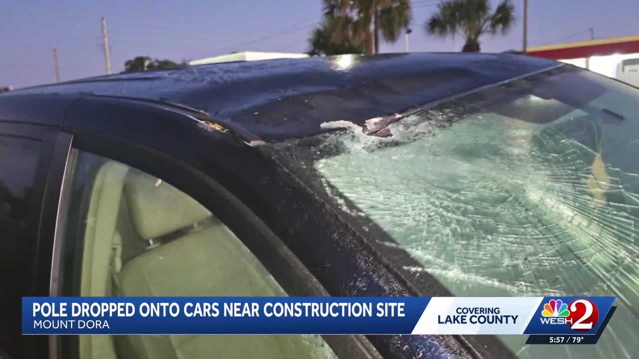 Pole falls on cars near Lake County roundabout work — WESH 2 Orlando, Tyler Community news